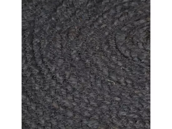 Tapis fait à la main jute rond 210 cm gris foncé