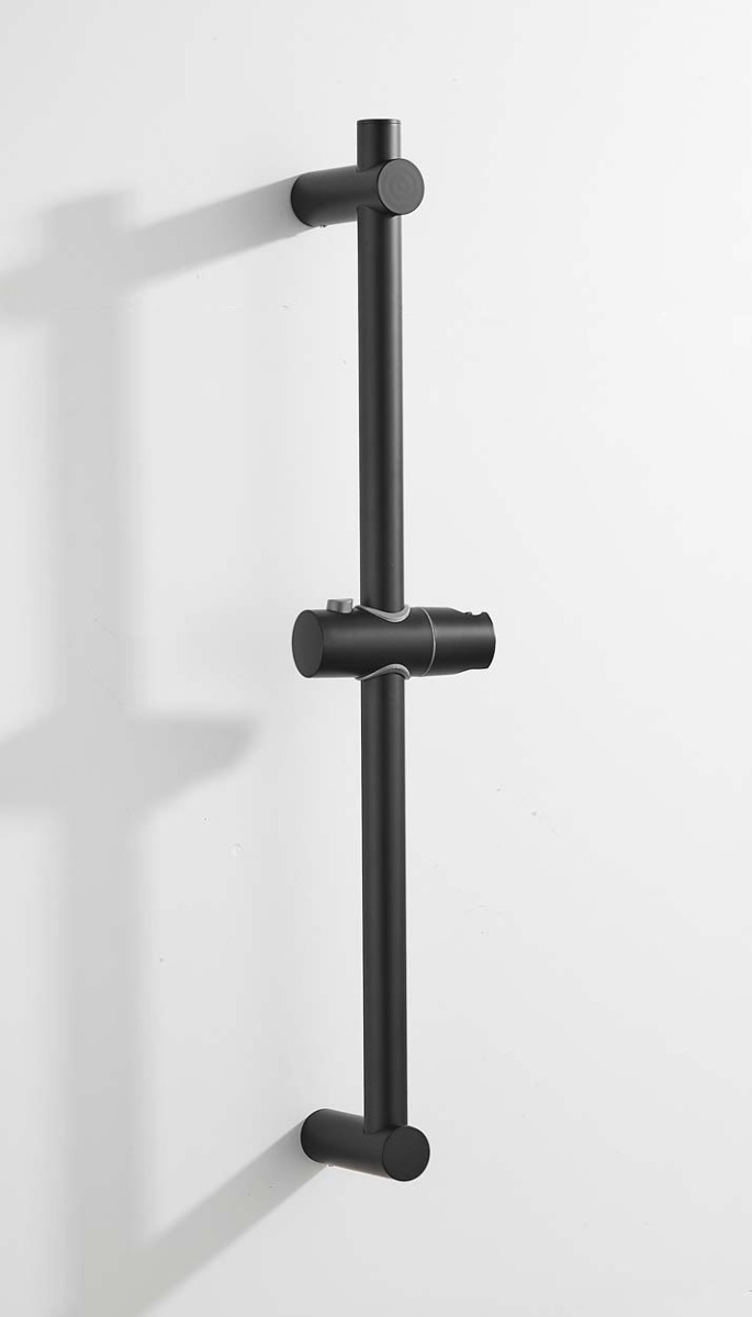 Saniclear Nero doucheset met thermostatische kraan, handdouche en glijstang zwart mat