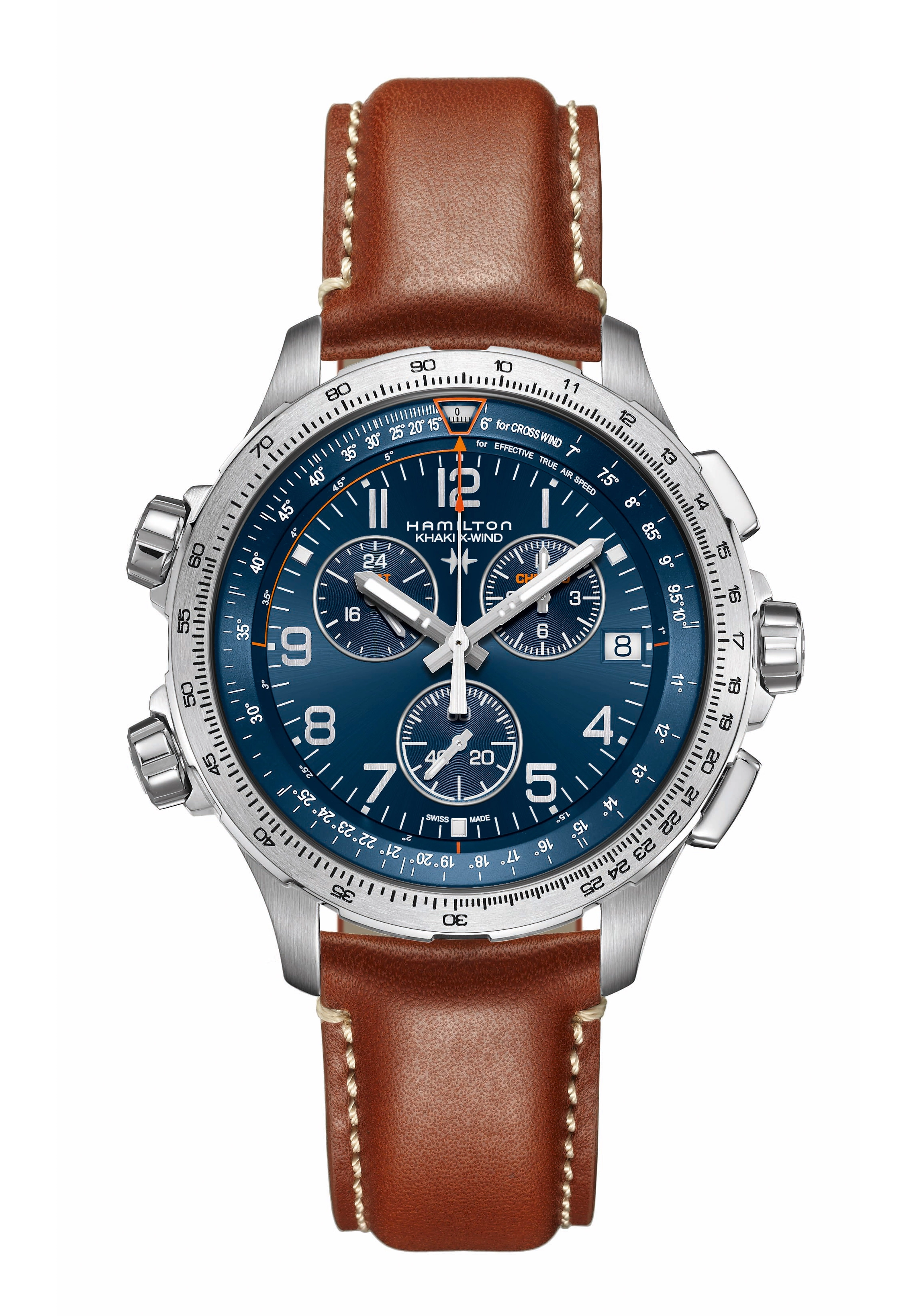 Hamilton Khaki Pilot X-Wind Herrenchronograph GMT Braun