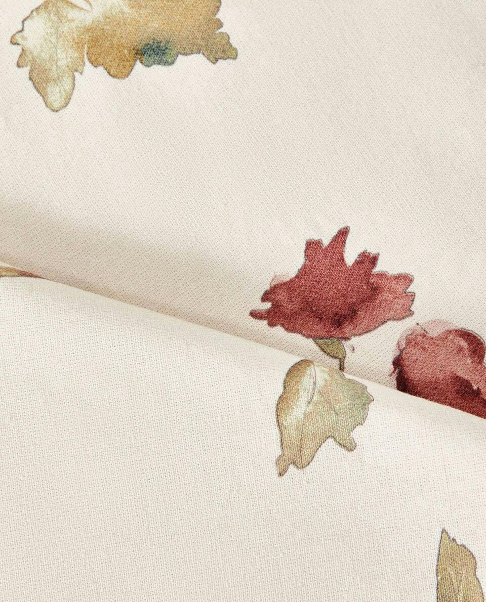TOALHA DE MESA DE ALGODÃO COM ESTAMPA FLORAL