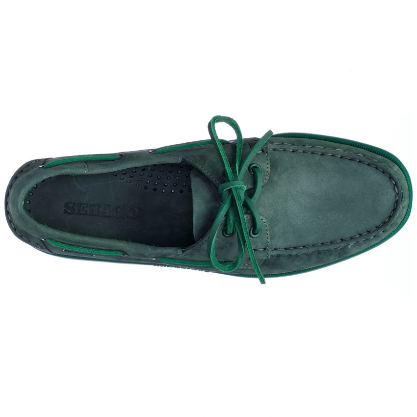 DOCKSIDES NUBUCK Indigo Green Forest-CHAUSSURES BATEAU POUR HOMME EN NUBUCK INDIGO GREEN FOREST