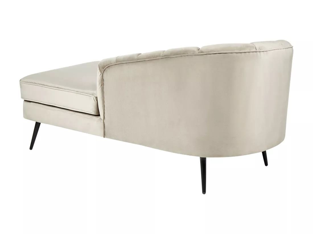 Divan côté droite en velours beige ALLIER