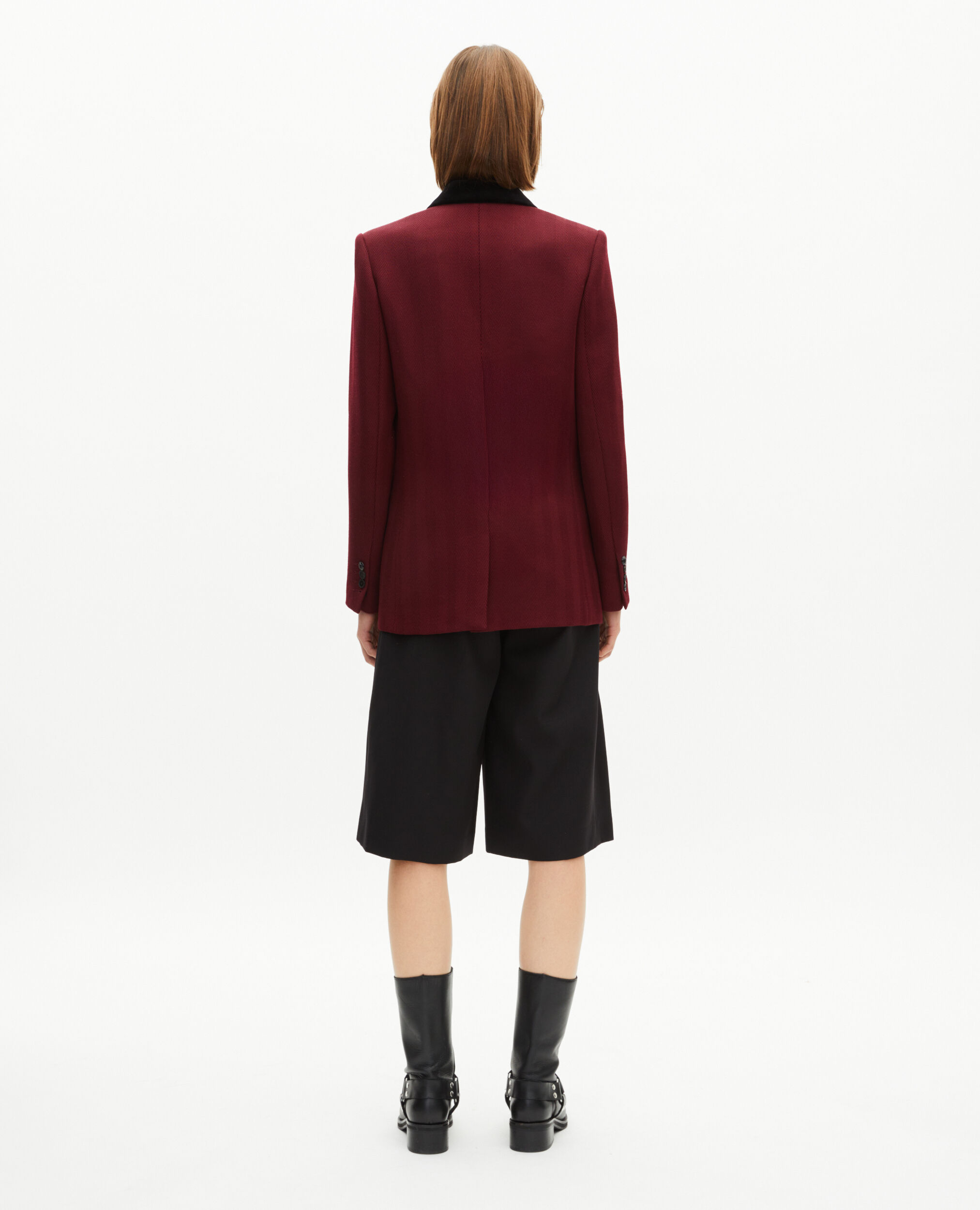 Veste avec col velours bordeaux