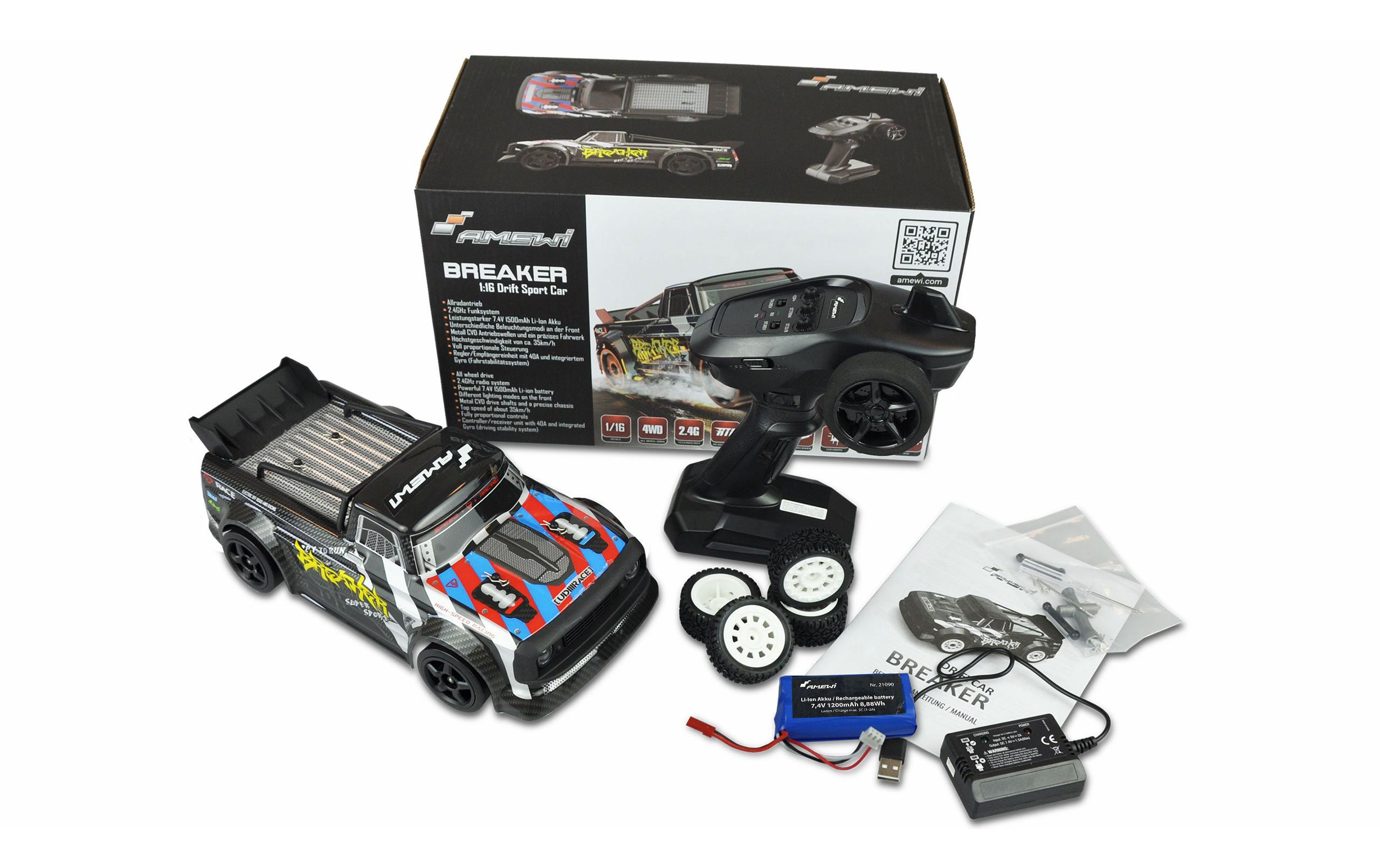 Drift Breaker Pro 4WD, Gyro, Brushless 1:16, RTR<br>On-Road Driftcar mit Pickup Karosserie und Gyro Stabilisierung