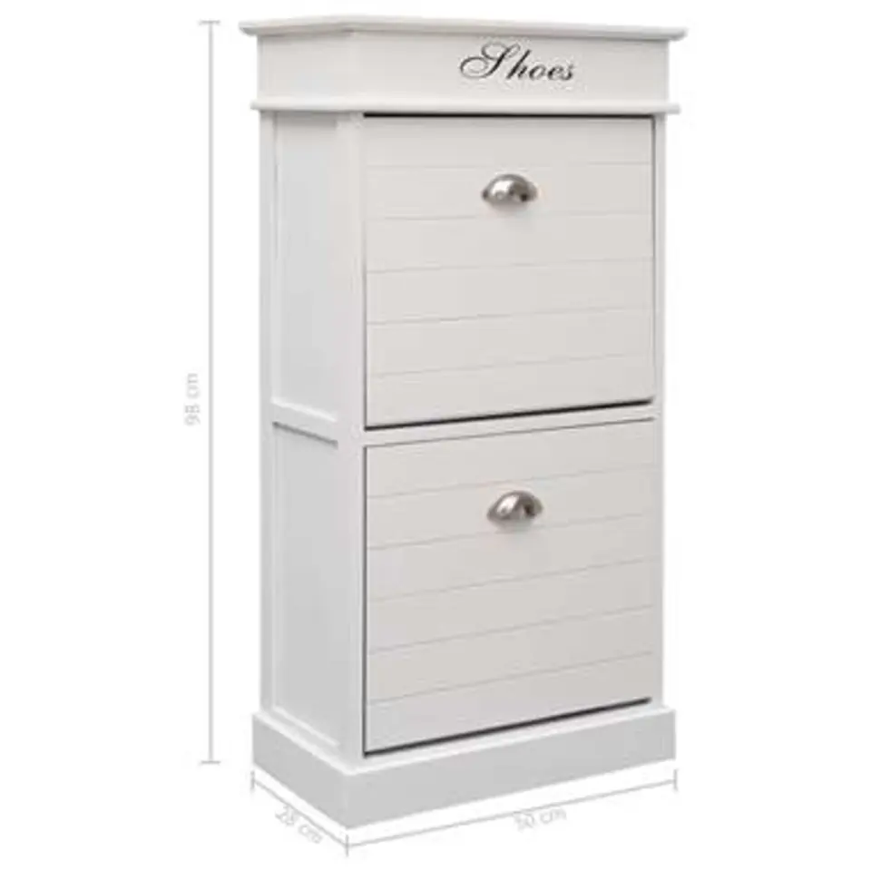vidaXL - Schoenenkast - Wit - Hout
