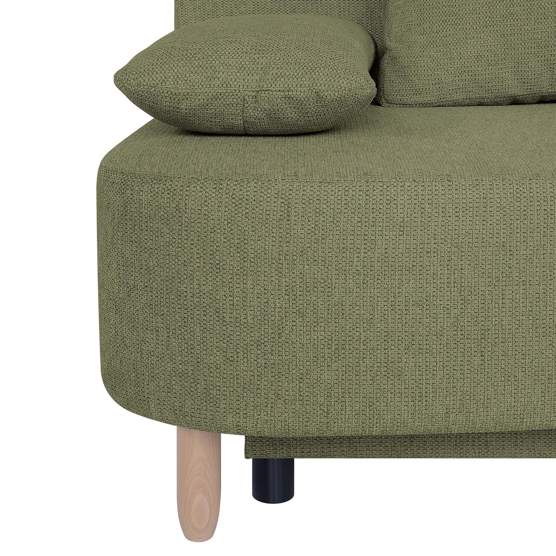 Schlafsofa - olive - Federkern - Staukasten