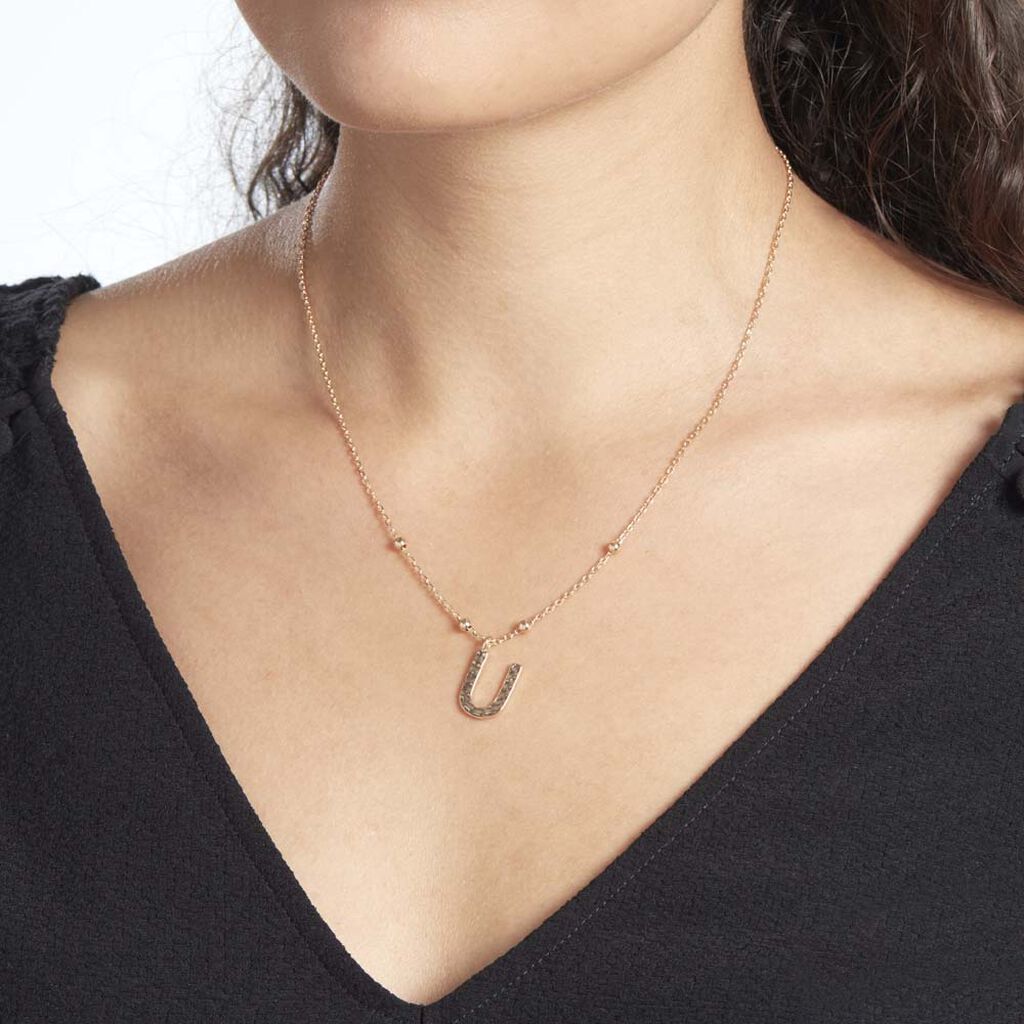 Collier Plaqué Or Jaune Lettra