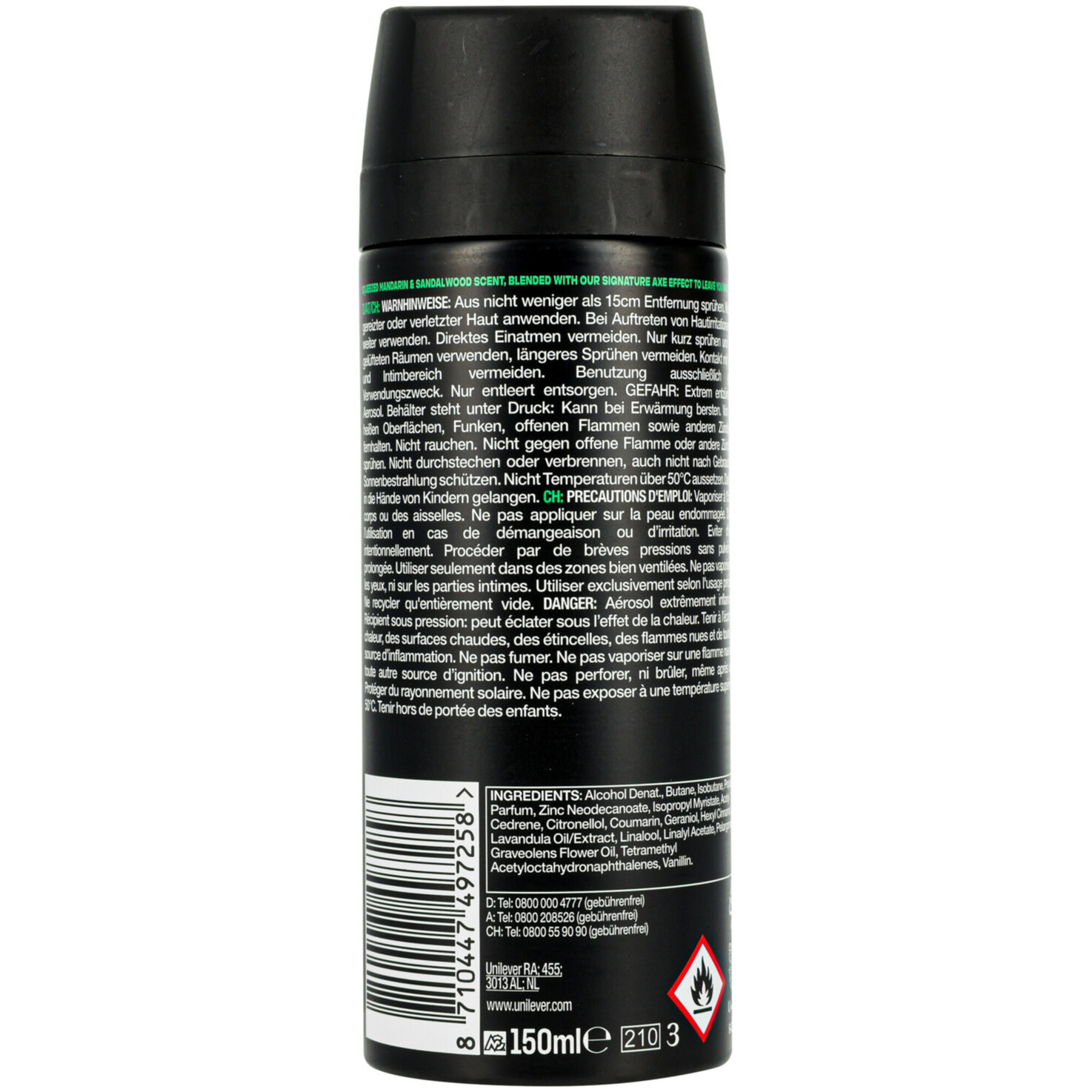 Axe Men Deo Spray Africa ohne Alu
