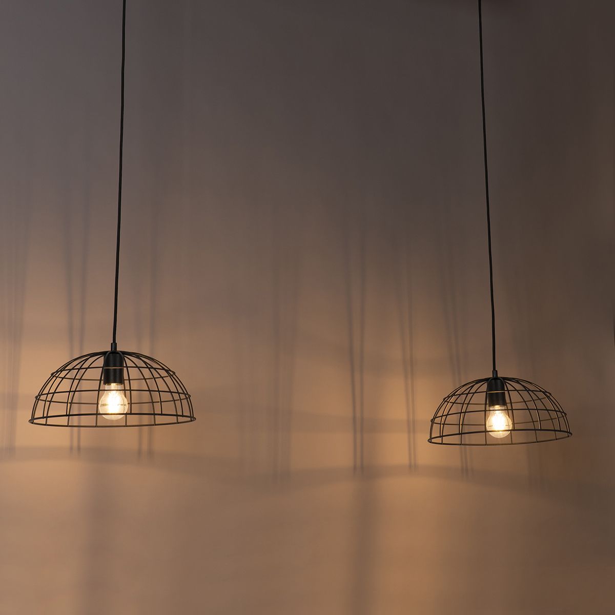 Industriële hanglamp zwart 2-lichts - Hanze