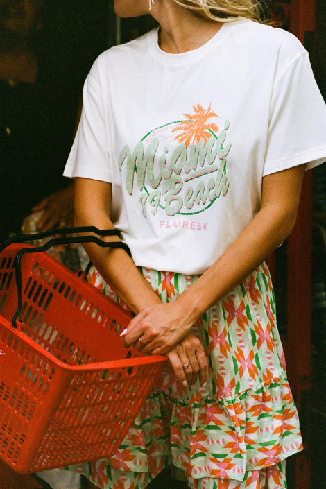 Fluresk witte dames t-shirt