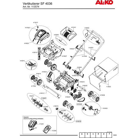 AL-KO vertikalskærer SF 4036 uden batteri og lader