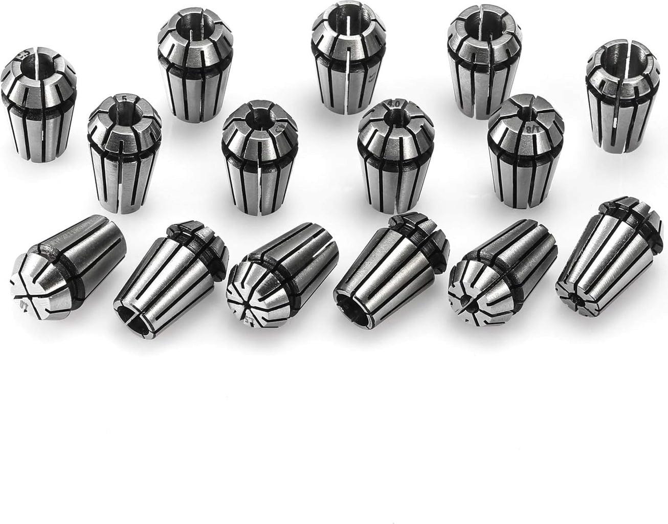 Twotrees  ER11 Spannzange 15-er Set    Set von Spannzangen mit rundem Schaft für CNC-Graviermaschinen