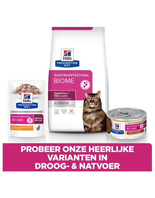 Hill's Prescription Diet Gastrointestinal Biome Digestive+ Fibre Care Pouch - Kattenvoer - 12x85 g