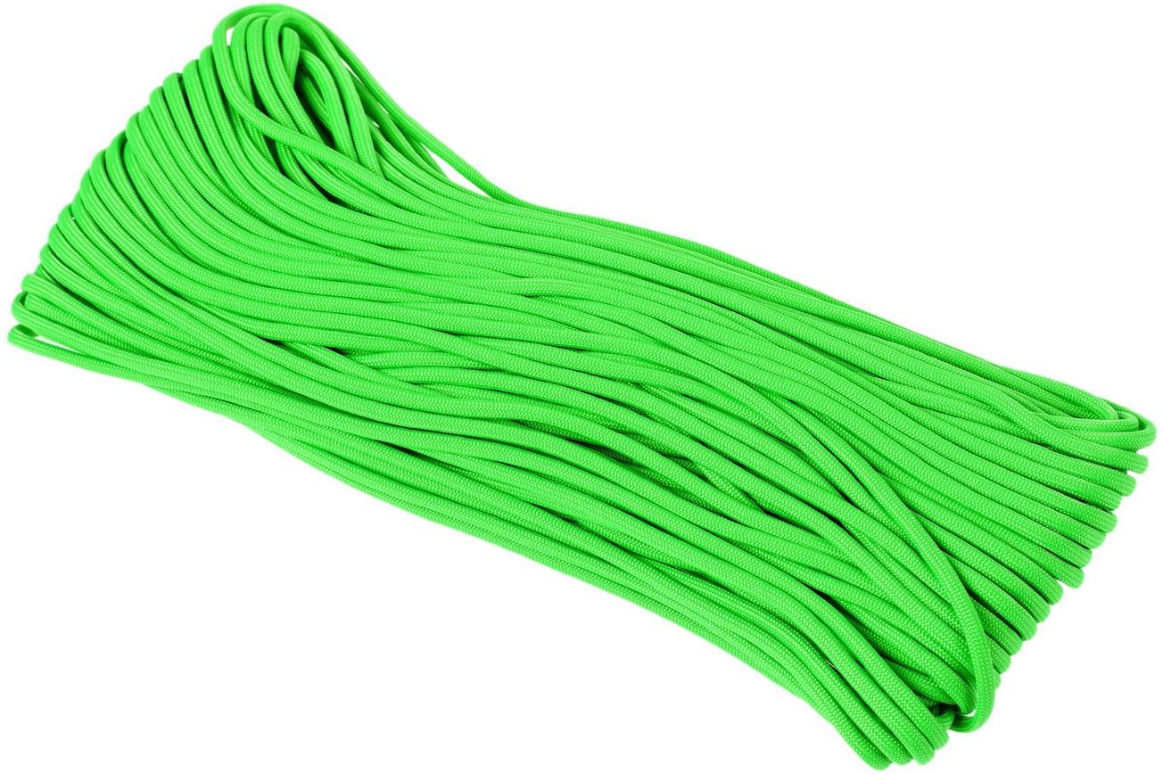 Knivesandtools 550 paracord type III, kleur: neon green, 100 ft (30,48 m)