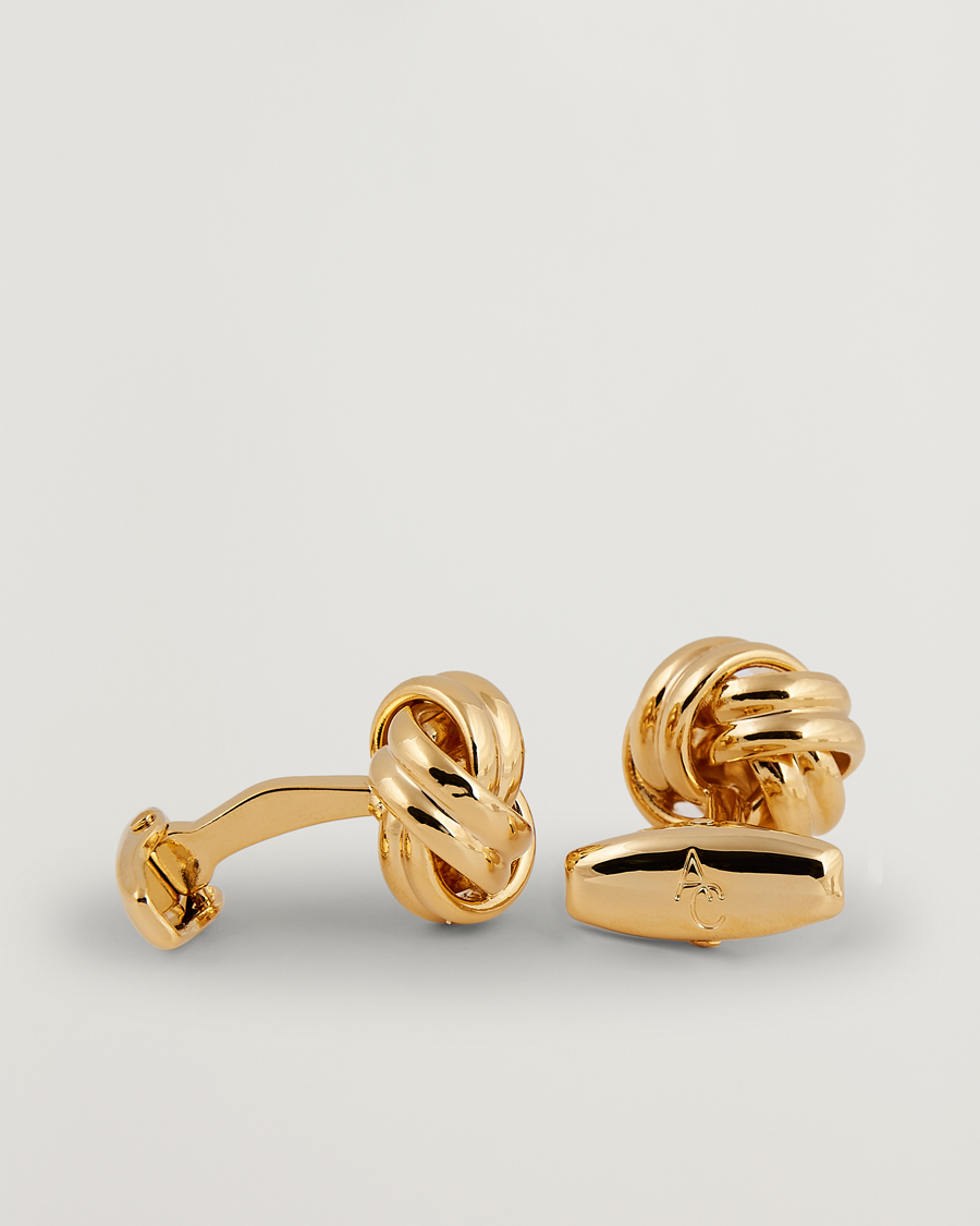 Amanda Christensen Knot Cufflink & Shirt Studs Set Gold