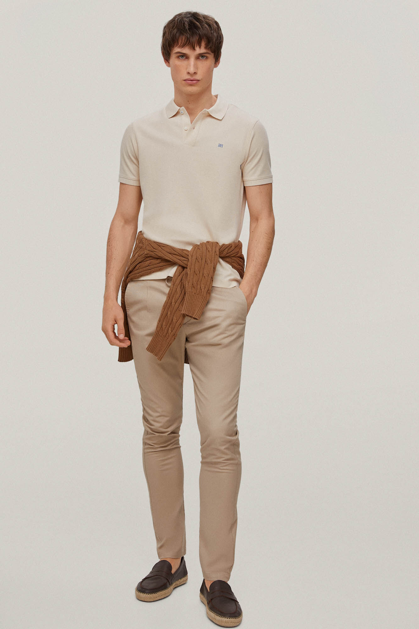 Camisa polo com logotipo - Marrom