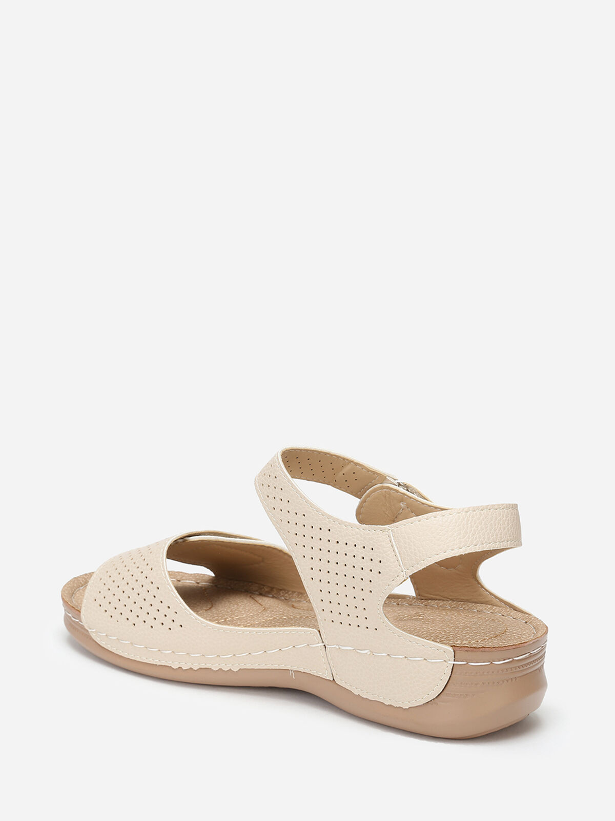 Sandales à scratch grandes tailles- Beige