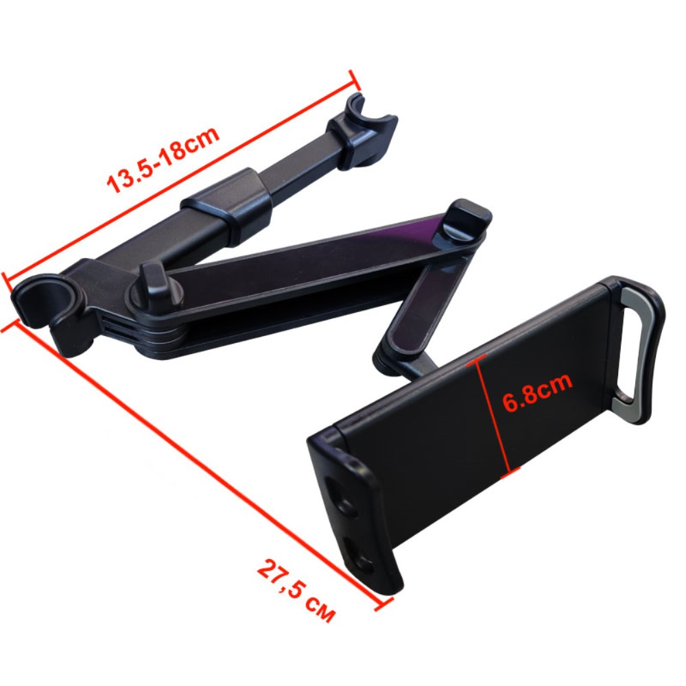 Universal Auto KFZ Rücksitz Kopfstützen Halterung für Smartphones / Tablets 12-19cm - Schwarz