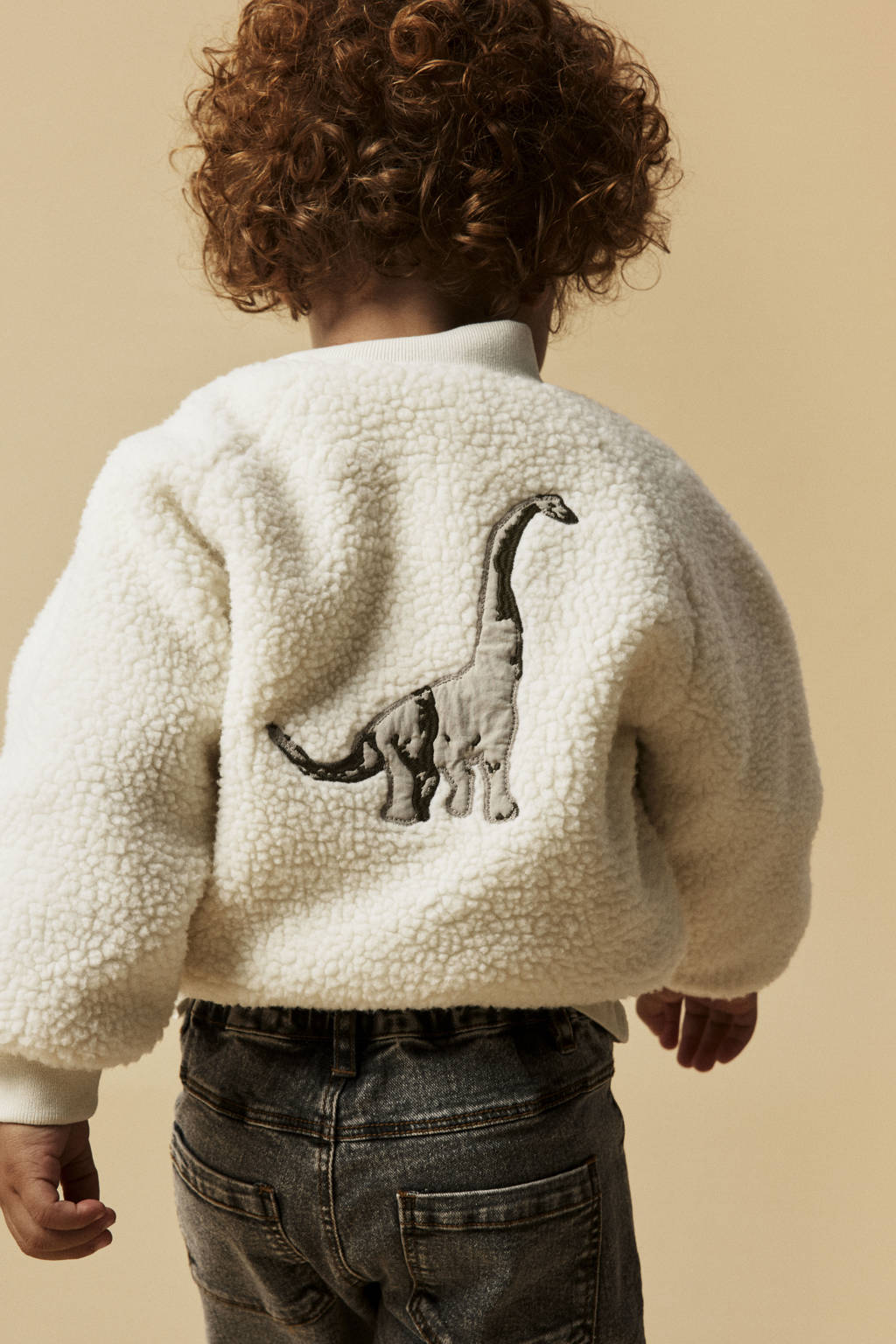 LIL' ATELIER teddy jas offwhite/dino