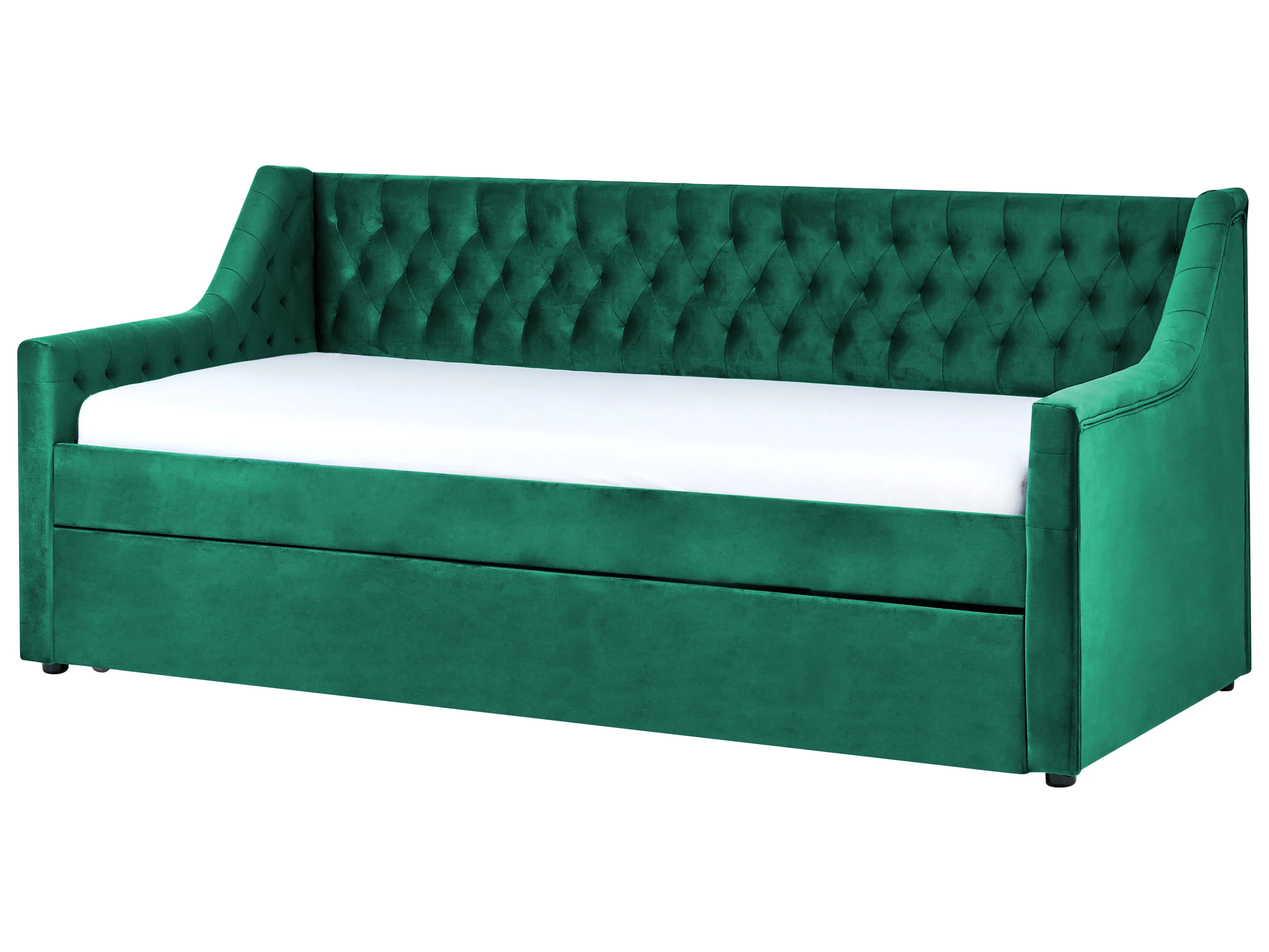 Onderschuifbed Fluweel MONTARGIS 90 x 200 cm Smaragdgroen
