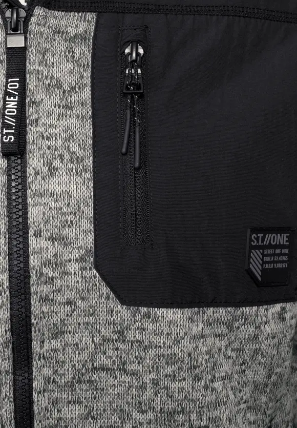Outdoor Strickjacke - stone grey melange