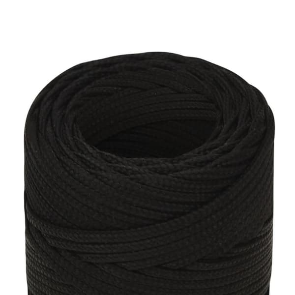 vidaXL Arbeidstau svart 2 mm 50 m polyester