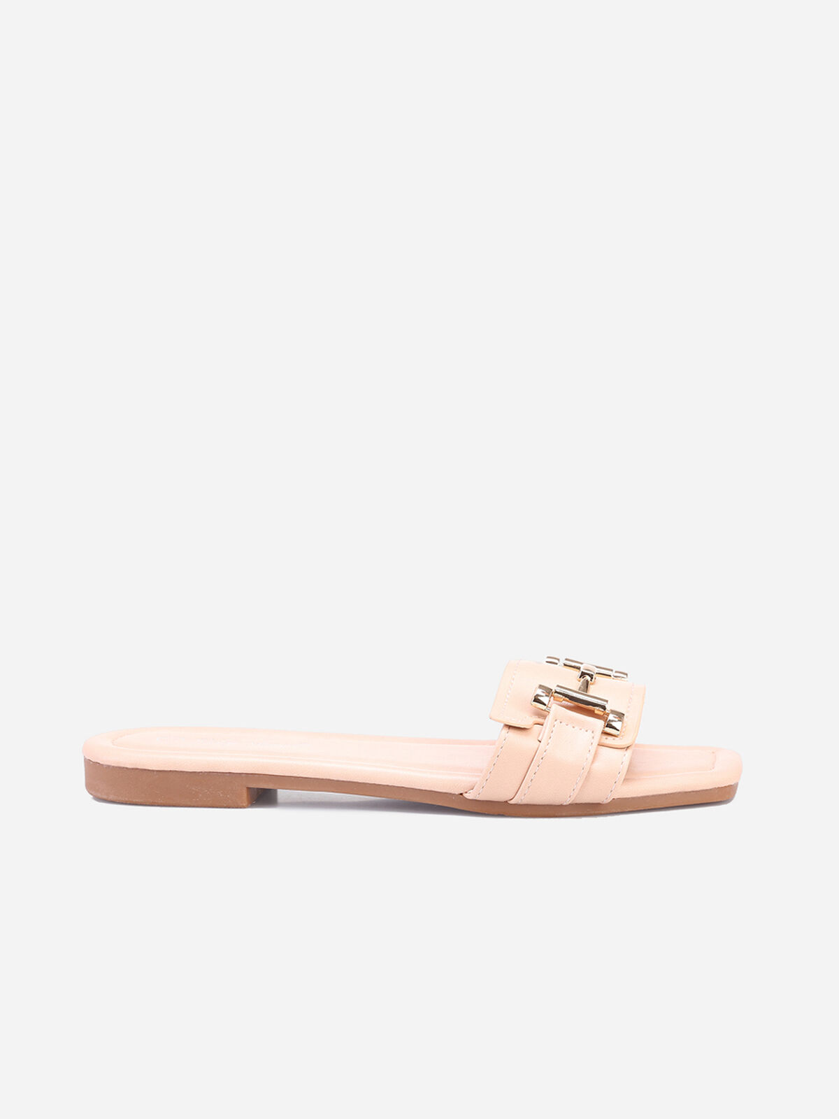 Mules à bride métallique- Beige