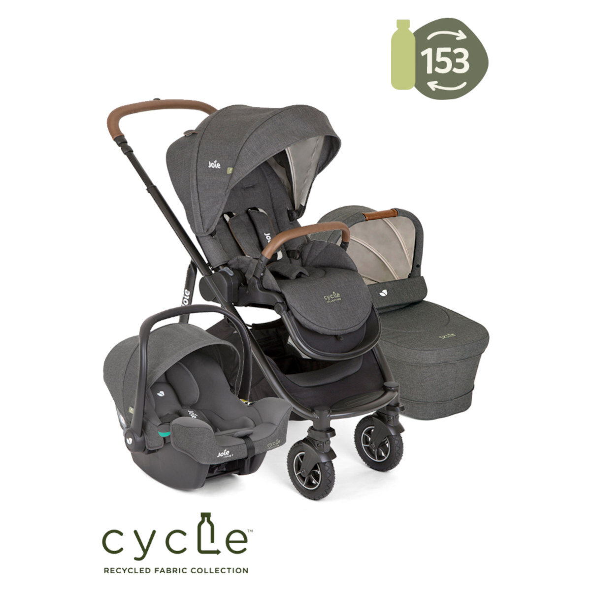 Joie Joie Kombi-Kinderwagen Versatrax Trio 3in1 Shell Gray - Cycle