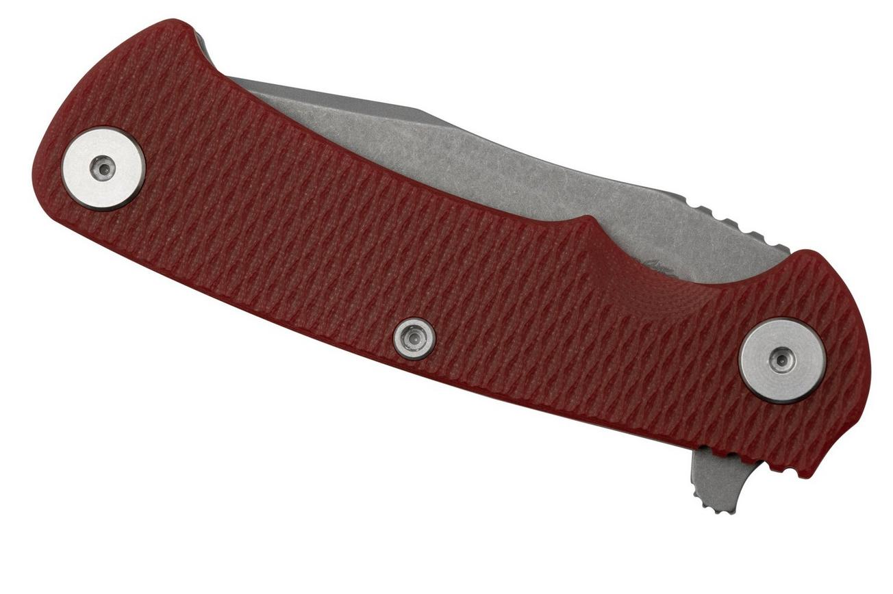 Rick Hinderer Project X, MagnaCut Clip point, Working Finish, Red G10 zakmes