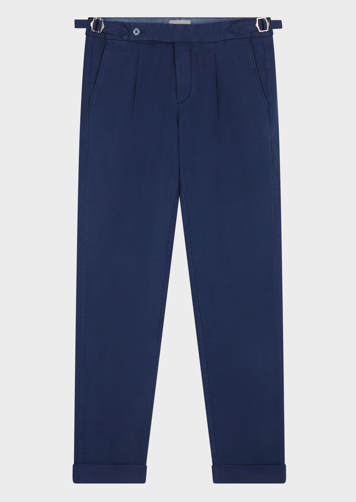 Chino slack skinny en coton stretch uni bleu jeans