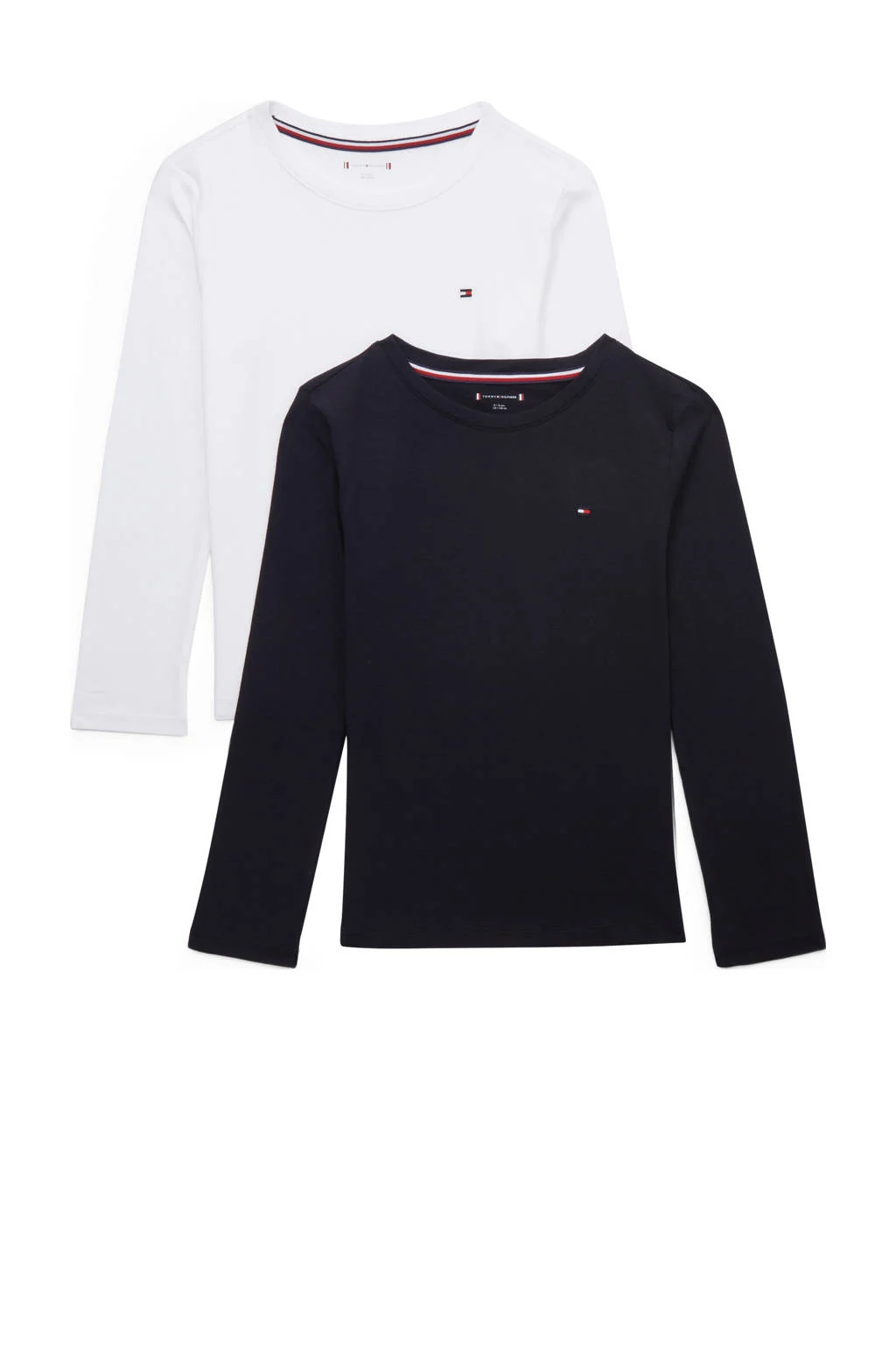 Tommy Hilfiger longsleeve - set van 2 donkerblauw/wit