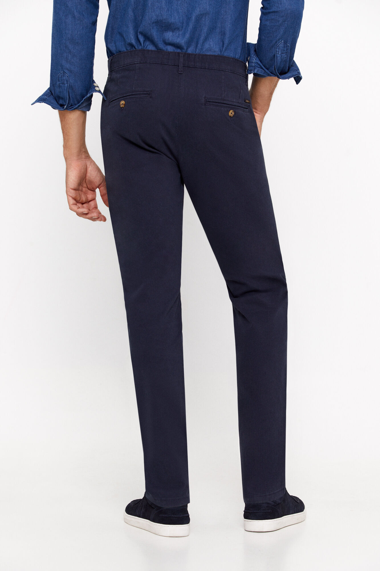 Calça chino estampada de corte slim