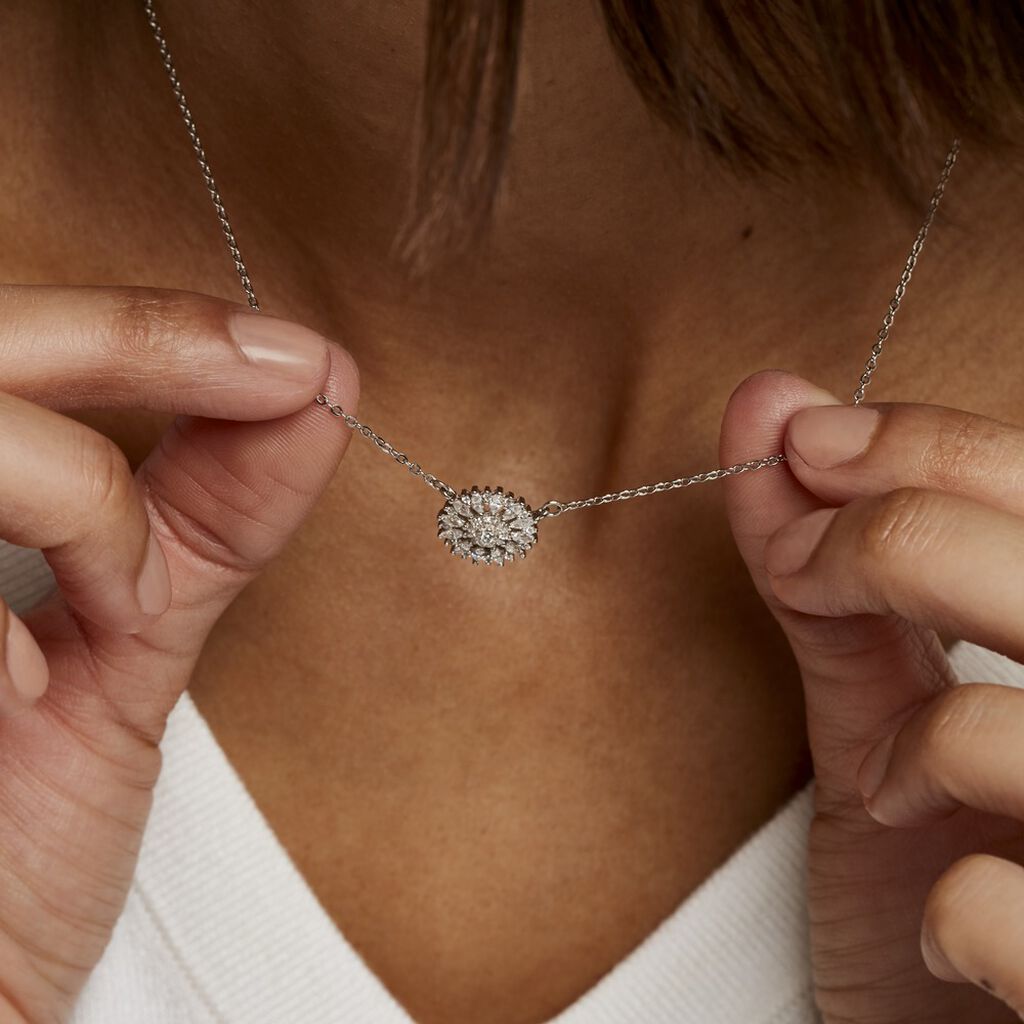 Collier Hyelana Argent Blanc Oxyde De Zirconium