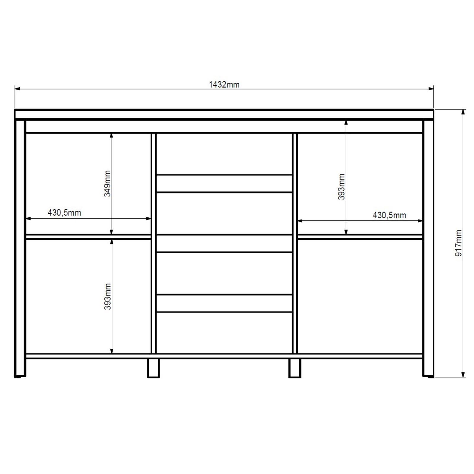 Sideboard - Artisan Eiche - Matera - 143 cm