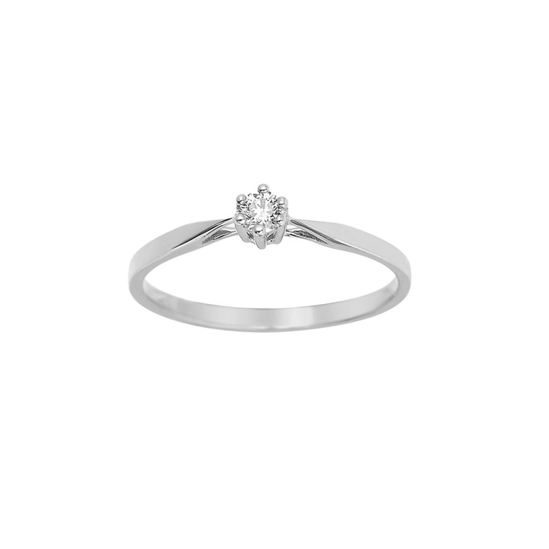 Bague Femme - Or 18 Carats - Diamant 0,1 Carats
