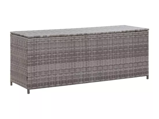 Boîte de rangement de jardin gris 150x50x60 cm résine tressée