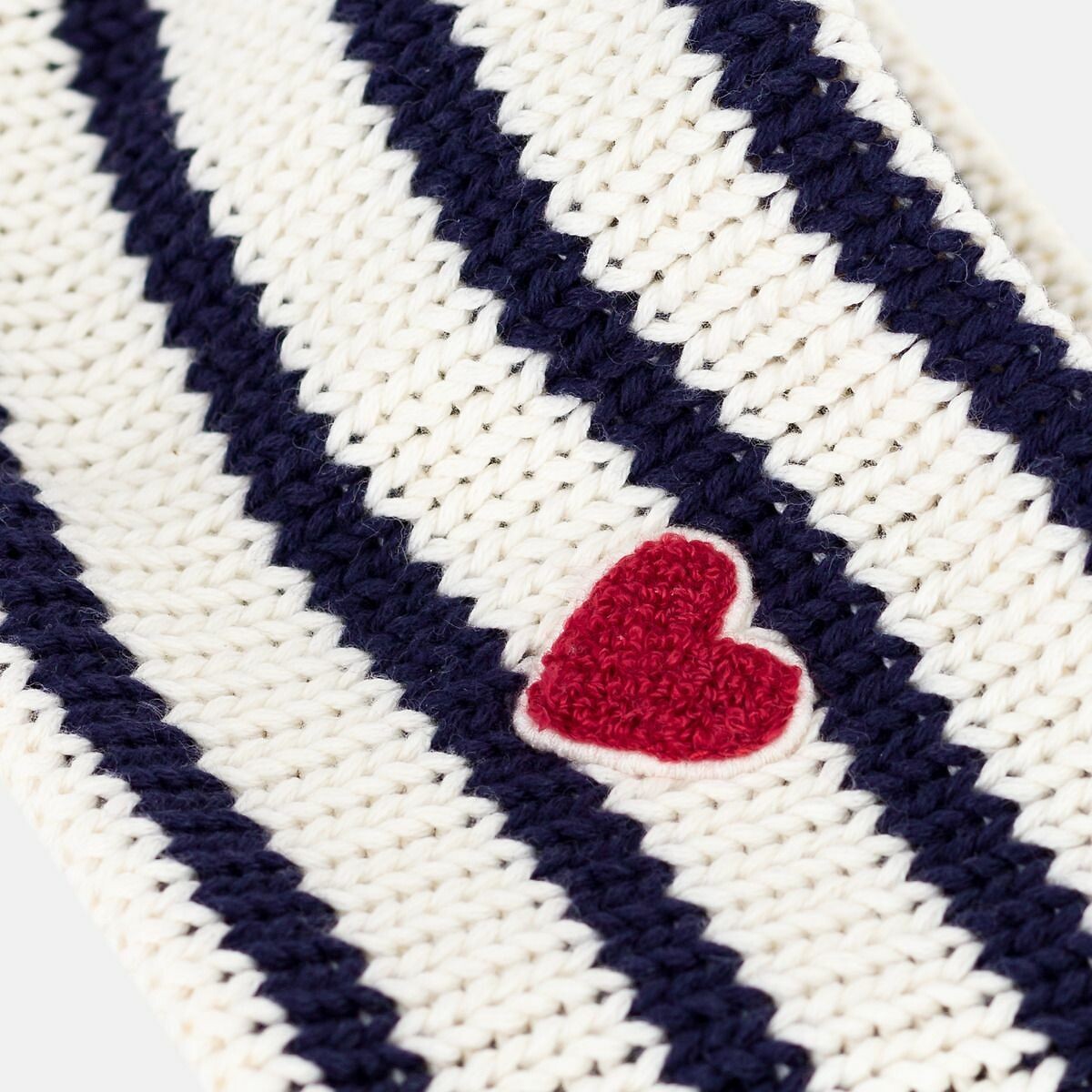 PETIT BATEAU<br>Cachecol listrado de tricô para bebê com forro de lã