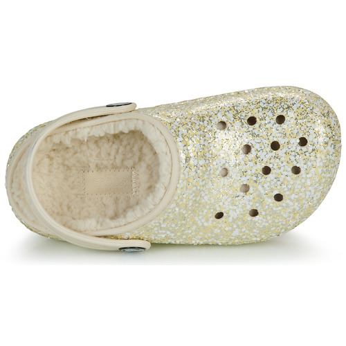 Crocs - Classic Lined Glitter Clog K - Beige / Doré