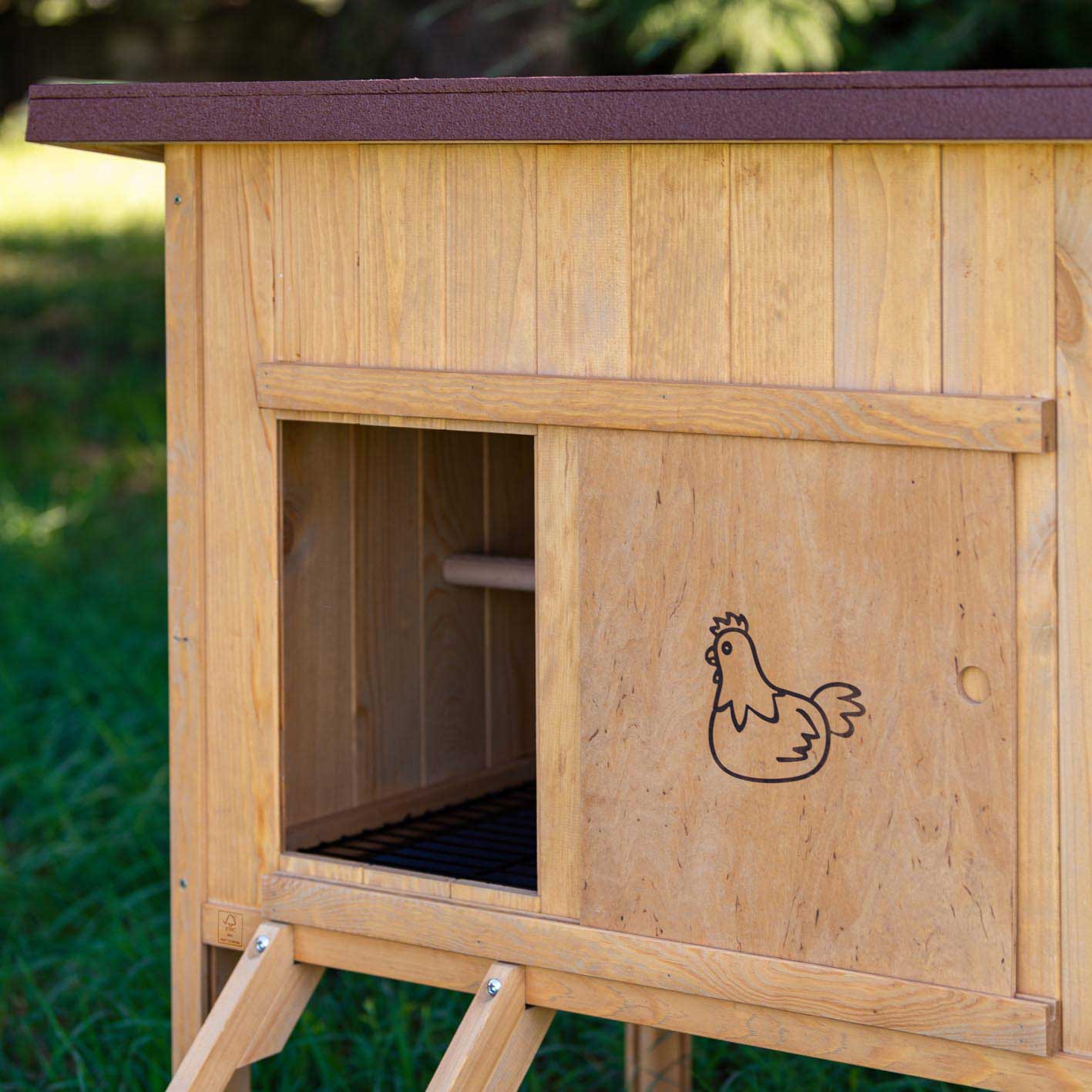 Ferplast poulailler maisonnette pour poules pondeuses hen house 10 d'extérieur, en bois fsc, pour environ 4 poules, accessoires