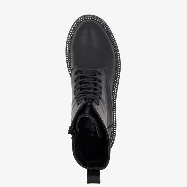 Blue Box dames veterboots met grove zool zwart