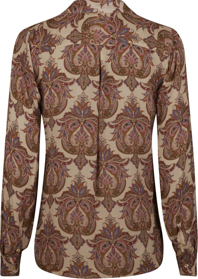 Stenströms Ivory Blouse, Popover V-neck Pink