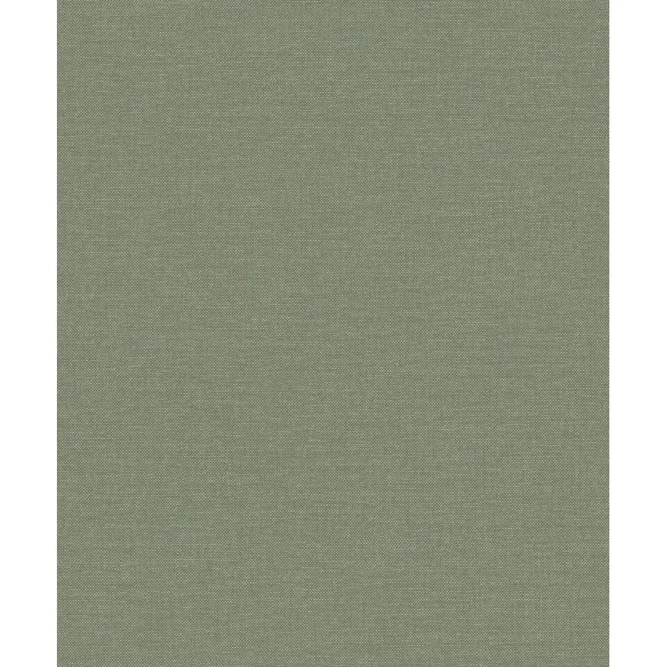 Dutch Wallcoverings Vliesbehang Linen & Textures uni - groen - 10,05m x 53cm