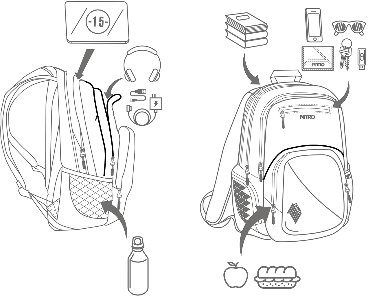 NITRO Schulrucksack »Stash 29« Alltagsrucksack, Rucksack für Freizeit, Schule, Arbeit und Reise