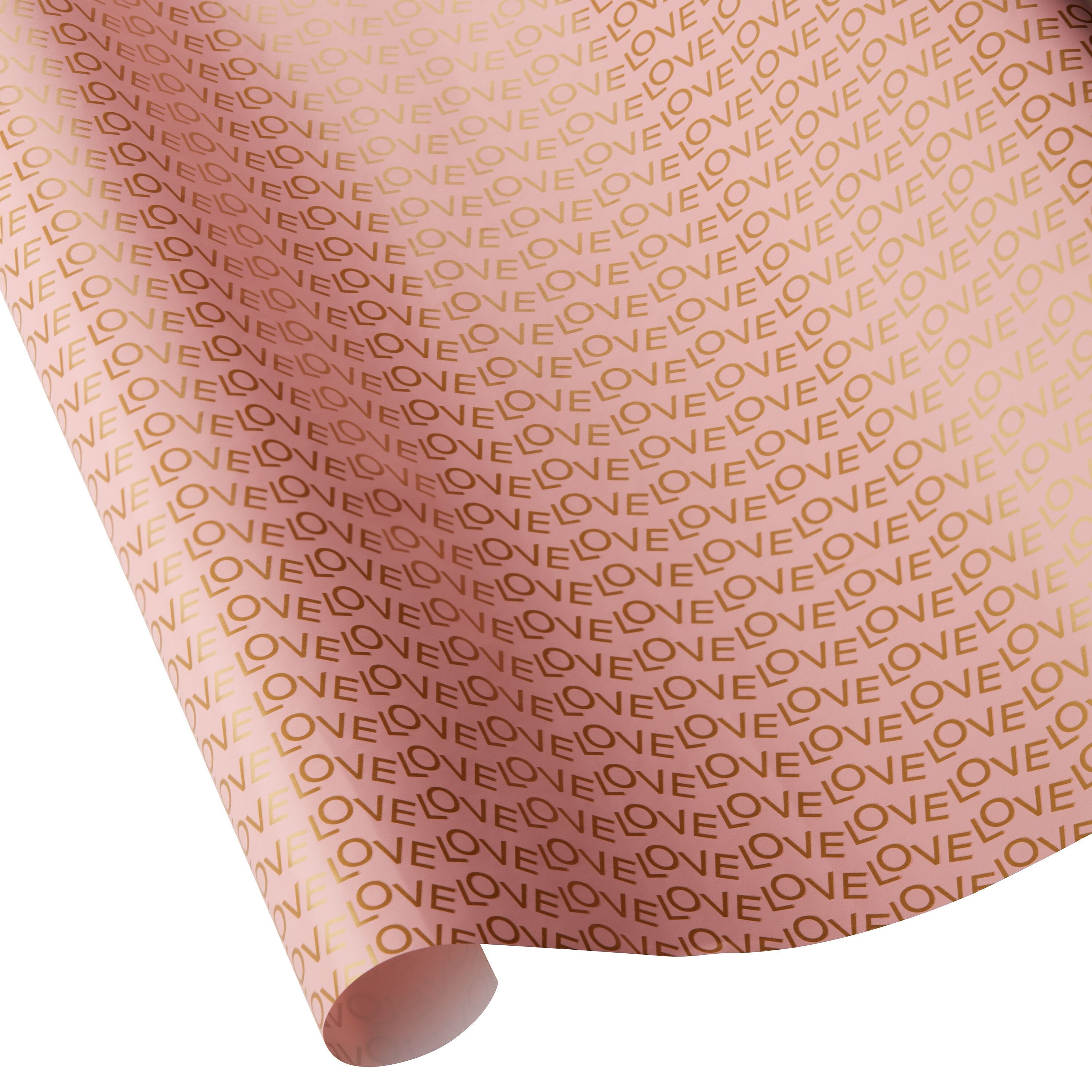 MI CASA ES SU CASA Geschenkpapier gold - Gold, Rosa / B: 70.0 cm