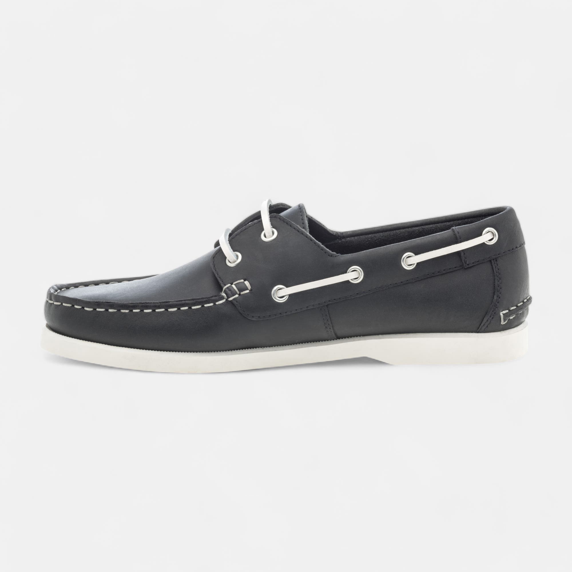 Chaussures bateau Homme en cuir bleu marine