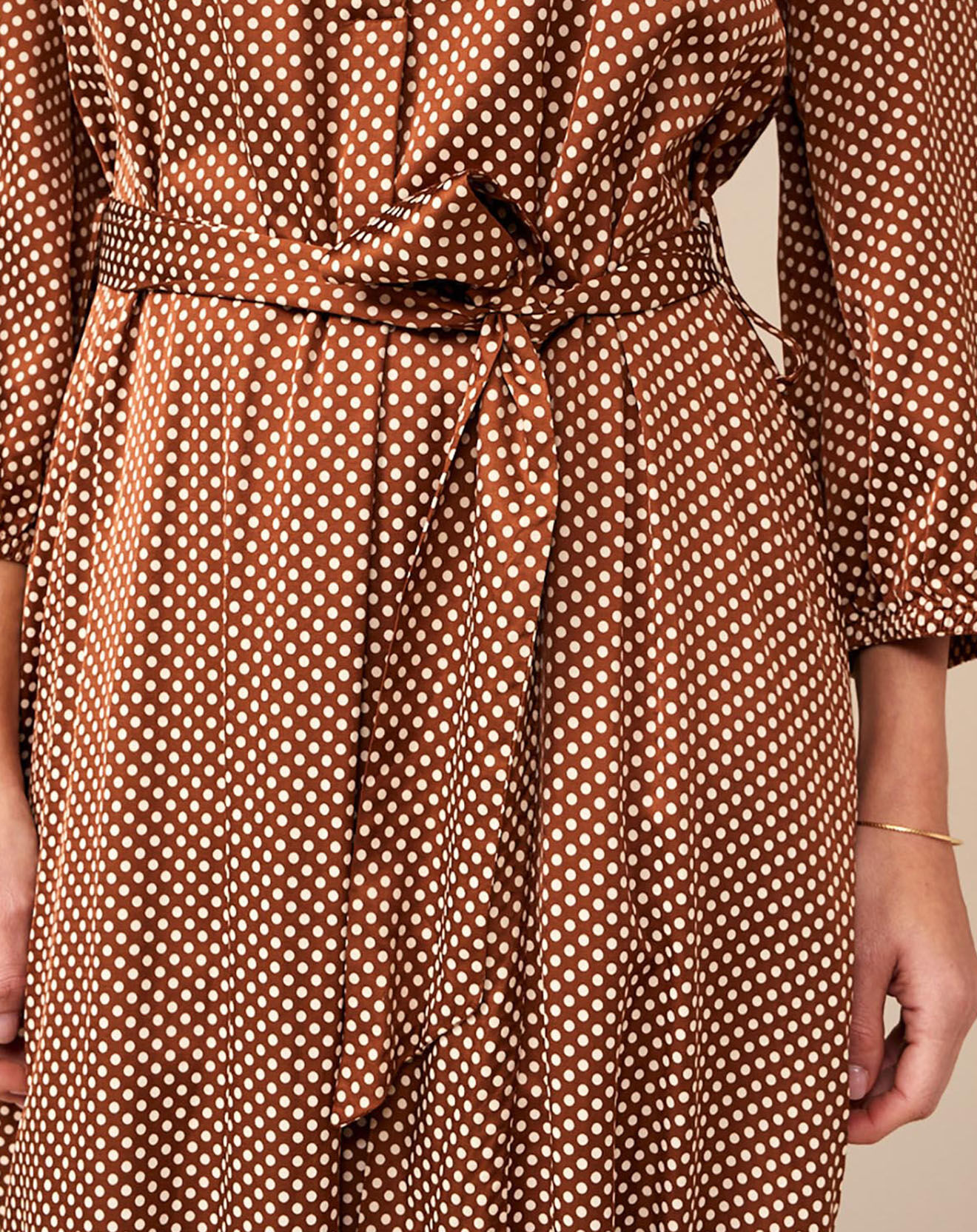 Bellerose Robe Armory à pois marron