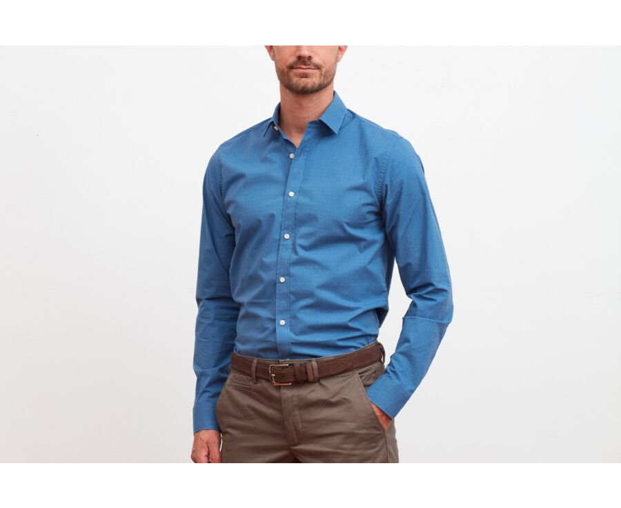 Chemise à motifs Denim clair - LAMBERTIN