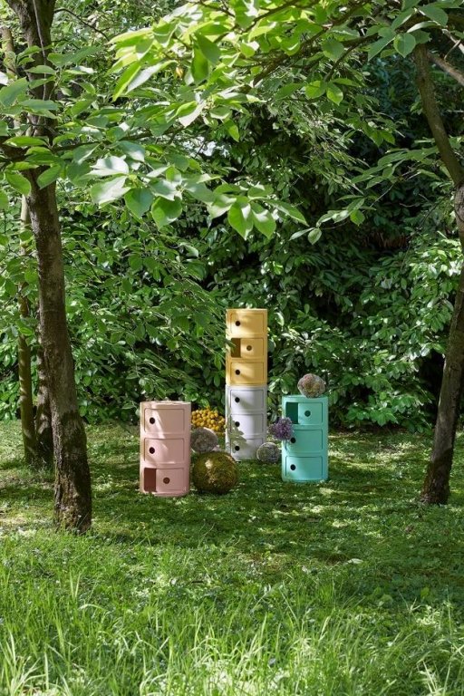 Kartell Componibili Bio kast Ø32 large groen (3 comp.)