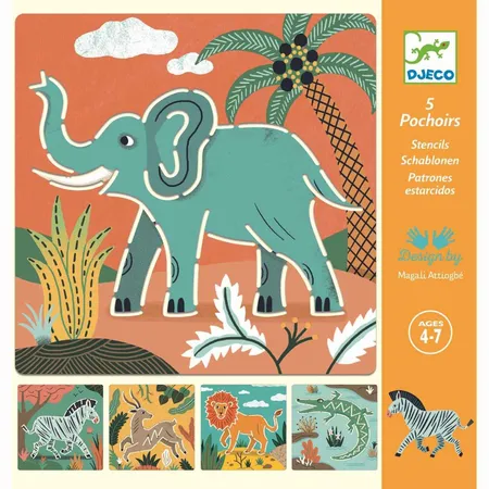 Djeco Schablonen: Wilde Tiere