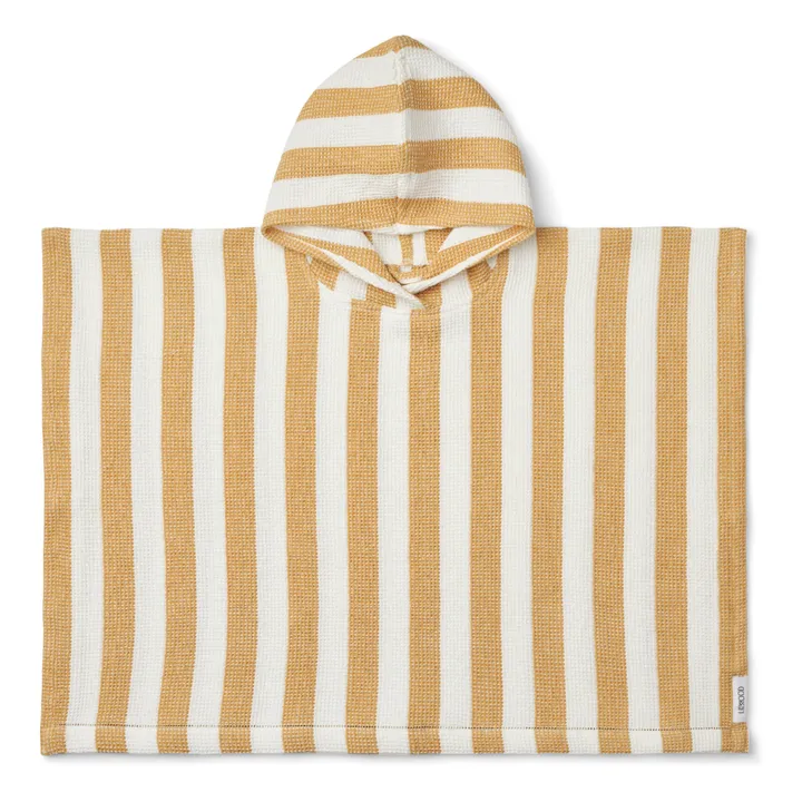 Liewood Poncho Paco en coton bio | Stripe White/Yellow mellow
